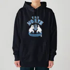 hilo tomula トムラ ヒロのFAR NORTH UNIVERSITY   Blue & White Heavyweight Hoodie