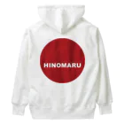 HI-IZURUのHIｰIZURU（黒文字）背中にHINOMARU国　国旗　ヘビーウェイトパーカー Heavyweight Hoodie