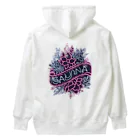 N SAUNA LOGOのネオン風花柄サウナロゴ11　花柄ver.4 Heavyweight Hoodie