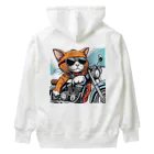 ryusky_333のサングラスをかけて、バイクを楽しんでいる猫 Heavyweight Hoodie