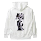 agomamushiの見返り金髪ポニテメイドさんモノクロバージョン Heavyweight Hoodie