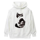 tomorebiの墨猫その1（ハチワレ） Heavyweight Hoodie