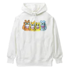 こぐまノートのグッズやさん(ミナックル)のガチャガチャを目にあてるクマたち Heavyweight Hoodie