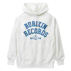 BURIKI'N RECORDSのブリキン定番ロゴ(スモーキーブルーロゴ) Heavyweight Hoodie