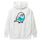 Cody the Lovebirdの両面 Chubby Bird セキセイインコ（表面）鳥さん大集合　背面） Heavyweight Hoodie