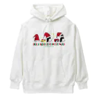 LittleLoroのUGLY ADELIE CHIRISTMAS 0586 アデリーペンギン サンタ帽子 横並び Heavyweight Hoodie