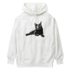 くぅちゃんファミリーの黒猫のくぅちゃん🐈‍⬛ Heavyweight Hoodie