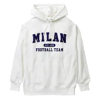 CALCIO1899のミラン_カレッジ風_ネイビー Heavyweight Hoodie