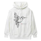 t-shirts-cafeのフォントイラストレーション『hummingbird（ハミングバード・ハチドリ）』 ヘビーウェイトパーカー