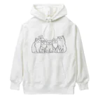 小鳥と映画館の仲良し6キャット　線画 Heavyweight Hoodie