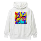 TakashiSのVivid Quartet of French Bulldogs Heavyweight Hoodie