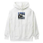 HYUGOの寝顔ドアップのキュートな猫 Heavyweight Hoodie