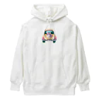 猫、かわいい系ショップの車の猫 Heavyweight Hoodie