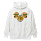 徳原旅行先のお土産屋さんのかつ丼とハンバーガー２個 Heavyweight Hoodie