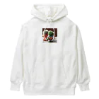 ワンダーワールド・ワンストップのハワイアンシャツを着てウクレレを弾くサボテン Heavyweight Hoodie