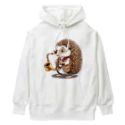 moriugのサックスを演奏するハリネズミ Heavyweight Hoodie