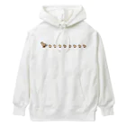 naturaloopのドット絵カルガモ親子の行列 Heavyweight Hoodie