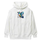 hamusutaroのハチドリピクセルアート Heavyweight Hoodie