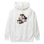 にゃんたれの怒っている太った猫 Heavyweight Hoodie