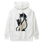 ChamarelliArtの黒猫の少女 Heavyweight Hoodie