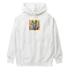 IKA_0120のカラフルな猫 Heavyweight Hoodie