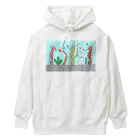 森図鑑の[森図鑑] 仲間に入れて（背景水色） Heavyweight Hoodie