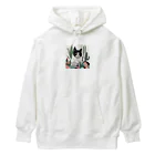 capcat1919のハチワレ白黒猫とサボテン Heavyweight Hoodie