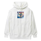 Yumexのスキーをするペンギンのペーくん Heavyweight Hoodie