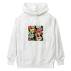 ネコワンダーランドのプルメリア＆ウクレレ🌺🌴 Heavyweight Hoodie