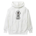 COCO SHOPのホワイトカラーのプードル（ちんちんポーズ） Heavyweight Hoodie