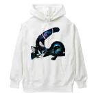 幸運のしっぽの黒猫と魔法の尻尾 Heavyweight Hoodie