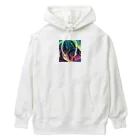 Superherooのオーロラのような発光をする恐竜 Heavyweight Hoodie