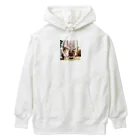 ベルギービールバー麦酒本舗公式グッズのラーメン猫３ Heavyweight Hoodie