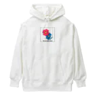 BLUE MINDのピンクの花と青い花のパーカー Heavyweight Hoodie