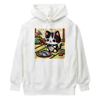 ネコ好きさんのショップの三味線をひく猫 Heavyweight Hoodie