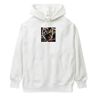 Laugh-Tのウサギとライオンのボクシング Heavyweight Hoodie