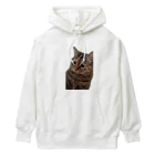 猫ミームグッズの【猫ミーム】叱られる猫 Heavyweight Hoodie