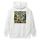 alphabet stained glassのstained glass S Heavyweight Hoodie