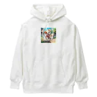 happiness_shopのかわいい子犬が元気いっぱい！ Heavyweight Hoodie