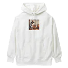 me-tooの遠くを見つめる愛犬 Heavyweight Hoodie