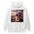 AQUAMETAVERSEのサングラスをかけた、かわいい犬 Marsa 106 Heavyweight Hoodie