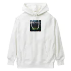 dream_canvasの空にそびえる高層ビルとスポーツスタジアムの壮大な景色。 Heavyweight Hoodie