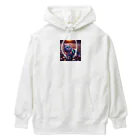 momonekokoの虹色の空を見上げる猫 Heavyweight Hoodie