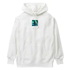 動物のおもしろ可愛いグッズのペンギン侍 Heavyweight Hoodie