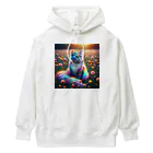 momonekokoの虹色に輝く優雅な猫 Heavyweight Hoodie