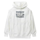 aICreationのモノクロの雪景色 Heavyweight Hoodie