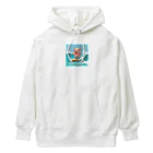 ganeshaのかわいいブタのサーフィンウェーブ Heavyweight Hoodie