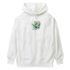 アミュペンの数学的な視点から白と緑の美しい花 Heavyweight Hoodie