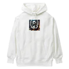 iganjの音楽聴いているロボットパンダ Heavyweight Hoodie