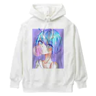 World_Teesのバブルガムを噛むアニメガール 日本の美学 アニメオタク Heavyweight Hoodie